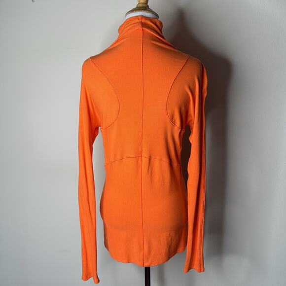 Lululemon Orange La Tight Fit Long Sleeve Mock Neck Pullover - Picture 5 of 9